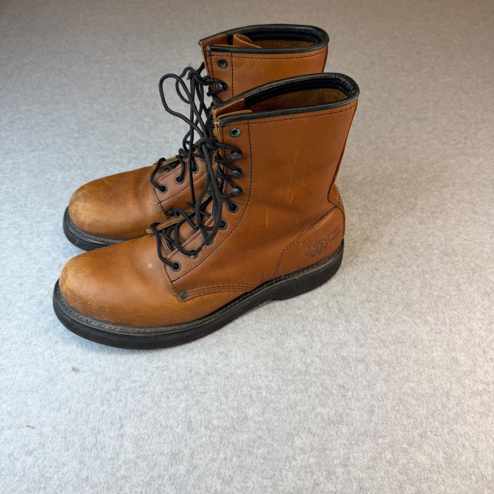 Field N Forest Mens 9 D Brown Leather Work Boots Oil Slip Resistant 8464